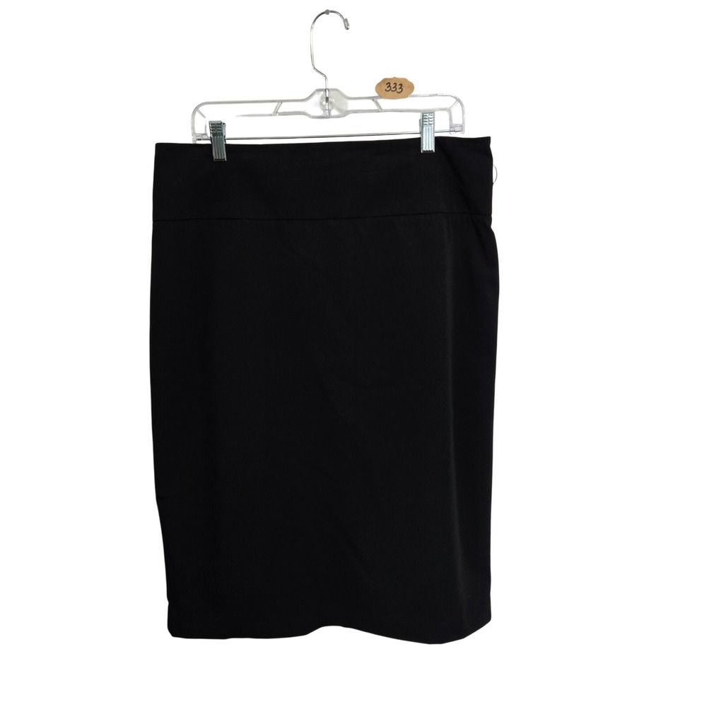 Worthington Womens Black Pleated Back Pencil Skirt Size 14 Career Wear‎ Stretch